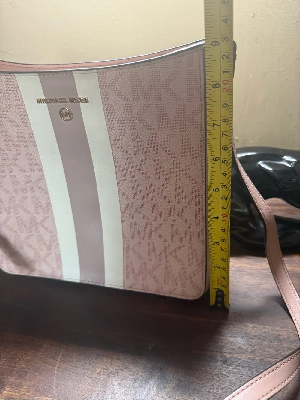 Michael Kors Pink Logo Crossbody Bag with Center Stripe